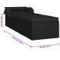 vidaXL Tumbona con toldo y cojín de ratán sintético negro vidaXL Tumbona con toldo y cojín de ratán sintético negro