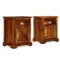 vidaXL Mesita de noche 2 unidades 40x30x50cm madera maciza de sheesham