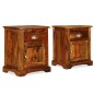 vidaXL Mesita de noche 2 unidades 40x30x50cm madera maciza de sheesham