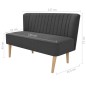 vidaXL Sofá de tela gris oscuro 117x55,5x77 cm vidaXL Sofá de tela gris oscuro 117x55,5x77 cm