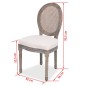 vidaXL Sillas de comedor 4 unidades tela color crema vidaXL Sillas de comedor 4 unidades tela color crema