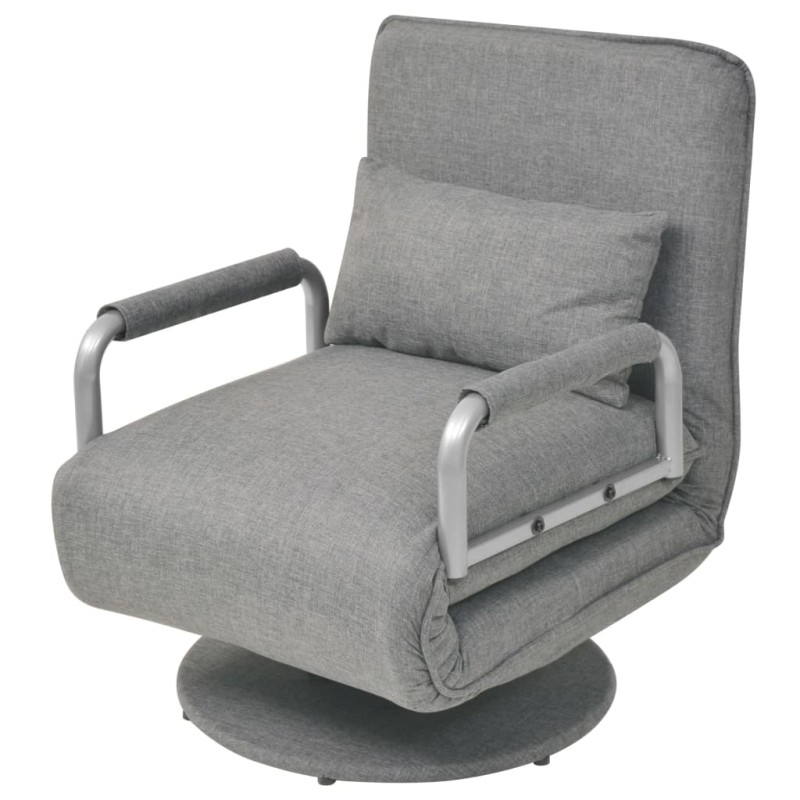 vidaXL Silla giratoria y sofá cama tela gris claro vidaXL Silla giratoria y sofá cama tela gris claro