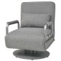 vidaXL Silla giratoria y sofá cama tela gris claro vidaXL Silla giratoria y sofá cama tela gris claro
