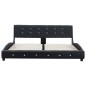 vidaXL Estructura de cama de cuero sintético negro 160x200 cm
