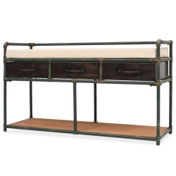 vidaXL Banco de almacenamiento con cojín 107,5x34,5x59 cm