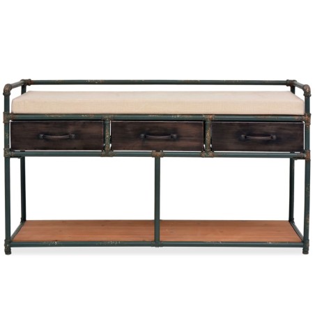 vidaXL Banco de almacenamiento con cojín 107,5x34,5x59 cm