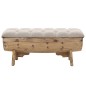 vidaXL Banco de almacenamiento madera maciza y tela 103x51x44 cm vidaXL Banco de almacenamiento madera maciza y tela 103x51x44 cm