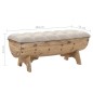 vidaXL Banco de almacenamiento madera maciza y tela 103x51x44 cm vidaXL Banco de almacenamiento madera maciza y tela 103x51x44 cm