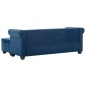 vidaXL Sofá chesterfield forma de L de terciopelo 199x142x72 cm azul vidaXL Sofá chesterfield forma de L de terciopelo 199x142x72 cm azul