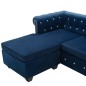 vidaXL Sofá chesterfield forma de L de terciopelo 199x142x72 cm azul vidaXL Sofá chesterfield forma de L de terciopelo 199x142x72 cm azul