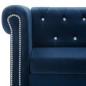 vidaXL Sofá chesterfield forma de L de terciopelo 199x142x72 cm azul vidaXL Sofá chesterfield forma de L de terciopelo 199x142x72 cm azul