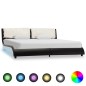 vidaXL Estructura cama con LED cuero sintético negro blanco 180x200 cm vidaXL Estructura cama con LED cuero sintético negro blanco 180x200 cm