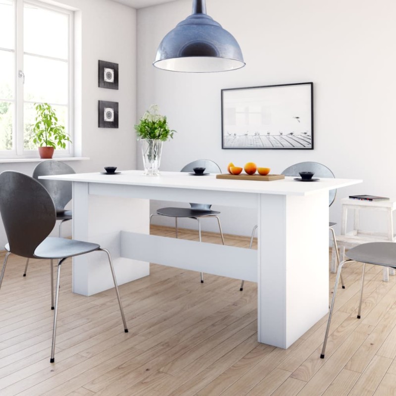 vidaXL Mesa de comedor de madera de ingeniería blanco 180x90x76 cm vidaXL Mesa de comedor de madera de ingeniería blanco 180x90x76 cm