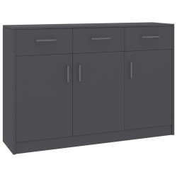 vidaXL Aparador de madera contrachapada gris 110x30x75 cm