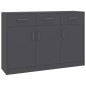 vidaXL Aparador de madera contrachapada gris 110x30x75 cm vidaXL Aparador de madera contrachapada gris 110x30x75 cm