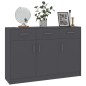 vidaXL Aparador de madera contrachapada gris 110x30x75 cm vidaXL Aparador de madera contrachapada gris 110x30x75 cm