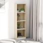 vidaXL Estantería 4 niveles contrachapada blanca y Sonoma 40x24x142 cm vidaXL Estantería 4 niveles contrachapada blanca y Sonoma 40x24x142 cm