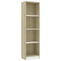 vidaXL Estantería 4 niveles contrachapada blanca y Sonoma 40x24x142 cm vidaXL Estantería 4 niveles contrachapada blanca y Sonoma 40x24x142 cm