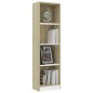 vidaXL Estantería 4 niveles contrachapada blanca y Sonoma 40x24x142 cm vidaXL Estantería 4 niveles contrachapada blanca y Sonoma 40x24x142 cm