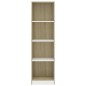 vidaXL Estantería 4 niveles contrachapada blanca y Sonoma 40x24x142 cm vidaXL Estantería 4 niveles contrachapada blanca y Sonoma 40x24x142 cm