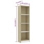 vidaXL Estantería 4 niveles contrachapada blanca y Sonoma 40x24x142 cm vidaXL Estantería 4 niveles contrachapada blanca y Sonoma 40x24x142 cm