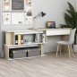 vidaXL Escritorio de esquina contrachapada blanco y roble 200x50x76 cm vidaXL Escritorio de esquina contrachapada blanco y roble 200x50x76 cm