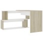 vidaXL Escritorio de esquina contrachapada blanco y roble 200x50x76 cm vidaXL Escritorio de esquina contrachapada blanco y roble 200x50x76 cm