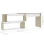 vidaXL Escritorio de esquina contrachapada blanco y roble 200x50x76 cm vidaXL Escritorio de esquina contrachapada blanco y roble 200x50x76 cm