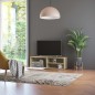 vidaXL Mueble de TV madera contrachapada blanco y roble 120x34x37 cm