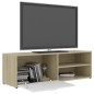 vidaXL Mueble de TV madera contrachapada blanco y roble 120x34x37 cm
