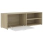 vidaXL Mueble de TV madera contrachapada blanco y roble 120x34x37 cm