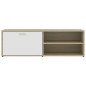 vidaXL Mueble de TV madera contrachapada blanco y roble 120x34x37 cm