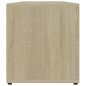 vidaXL Mueble de TV madera contrachapada blanco y roble 120x34x37 cm