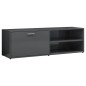 vidaXL Mueble TV madera contrachapada gris brillante 120x30x37 cm vidaXL Mueble TV madera contrachapada gris brillante 120x30x37 cm