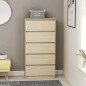 vidaXL Aparador con cajones contrachapada color roble 60x35x121 cm vidaXL Aparador con cajones contrachapada color roble 60x35x121 cm