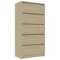 vidaXL Aparador con cajones contrachapada color roble 60x35x121 cm vidaXL Aparador con cajones contrachapada color roble 60x35x121 cm