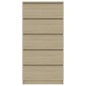 vidaXL Aparador con cajones contrachapada color roble 60x35x121 cm vidaXL Aparador con cajones contrachapada color roble 60x35x121 cm