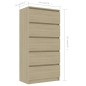 vidaXL Aparador con cajones contrachapada color roble 60x35x121 cm vidaXL Aparador con cajones contrachapada color roble 60x35x121 cm