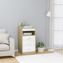 vidaXL Cajonera de madera contrachapada blanco roble Sonoma 40x50x76cm