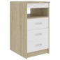 vidaXL Cajonera de madera contrachapada blanco roble Sonoma 40x50x76cm vidaXL Cajonera de madera contrachapada blanco roble Sonoma 40x50x76cm