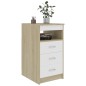 vidaXL Cajonera de madera contrachapada blanco roble Sonoma 40x50x76cm vidaXL Cajonera de madera contrachapada blanco roble Sonoma 40x50x76cm
