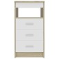 vidaXL Cajonera de madera contrachapada blanco roble Sonoma 40x50x76cm vidaXL Cajonera de madera contrachapada blanco roble Sonoma 40x50x76cm
