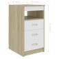 vidaXL Cajonera de madera contrachapada blanco roble Sonoma 40x50x76cm vidaXL Cajonera de madera contrachapada blanco roble Sonoma 40x50x76cm