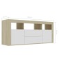 vidaXL Mueble para TV madera contrachapada blanco y roble 120x30x50 cm vidaXL Mueble para TV madera contrachapada blanco y roble 120x30x50 cm
