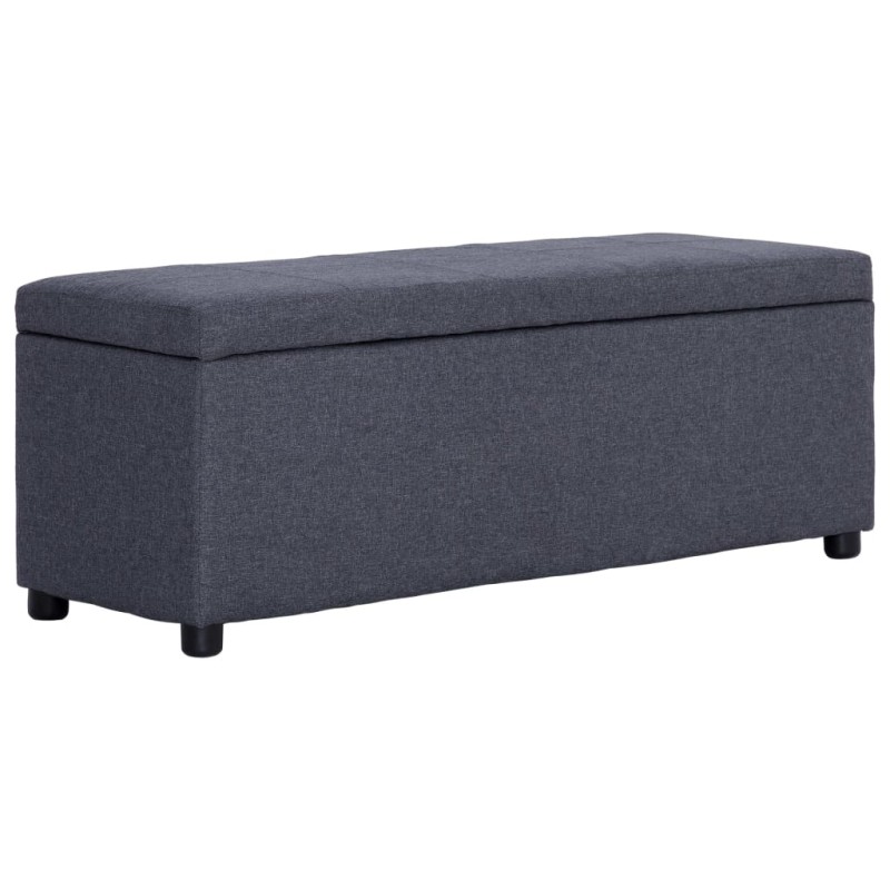 vidaXL Banco con espacio de almacenaje 116 cm poliéster gris oscuro vidaXL Banco con espacio de almacenaje 116 cm poliéster gris oscuro