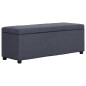vidaXL Banco con espacio de almacenaje 116 cm poliéster gris oscuro vidaXL Banco con espacio de almacenaje 116 cm poliéster gris oscuro