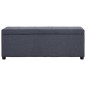 vidaXL Banco con espacio de almacenaje 116 cm poliéster gris oscuro vidaXL Banco con espacio de almacenaje 116 cm poliéster gris oscuro