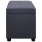 vidaXL Banco con espacio de almacenaje 116 cm poliéster gris oscuro vidaXL Banco con espacio de almacenaje 116 cm poliéster gris oscuro