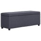 vidaXL Banco con espacio de almacenaje 116 cm poliéster gris oscuro vidaXL Banco con espacio de almacenaje 116 cm poliéster gris oscuro