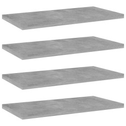 vidaXL Estante estantería 4uds contrachapada gris hormigón 40x20x1,5cm